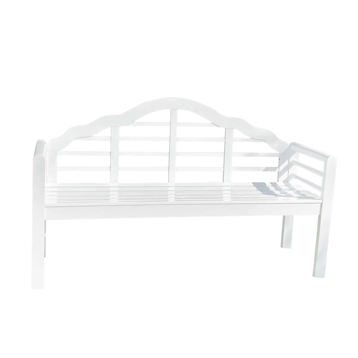 Panca da giardino, panca in legno, bianca, 3 posti