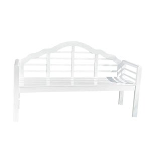 Panca da giardino, panca in legno, bianca, 3 posti