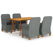 Set Mobili da Pranzo per Giardino 5 pz Grigio Chiaro cod mxl 40325