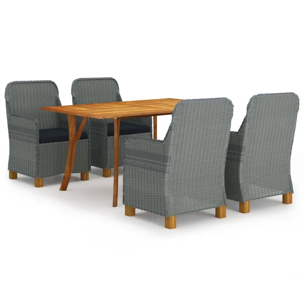 Set Mobili da Pranzo per Giardino 5 pz Grigio Chiaro cod mxl 40325