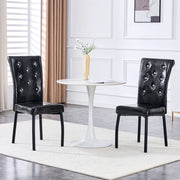 Sedie da Pranzo Vintage Imbottite in Ecopelle con Design a Cristallo ¨C MINIMAL ¨C Nero, Set 2 Pezzi