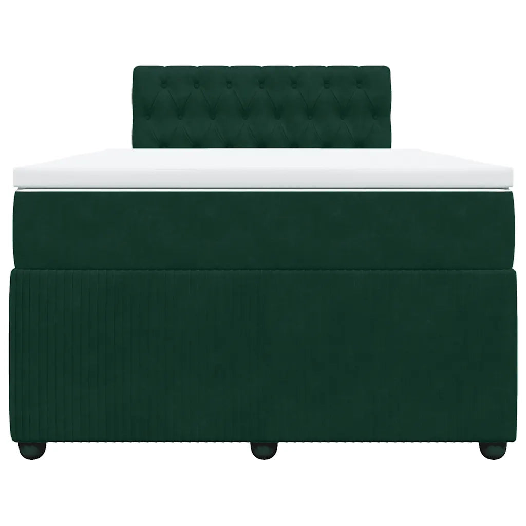 Giroletto a Molle con Materasso Verde Scuro 120x190 cm Velluto 3287695