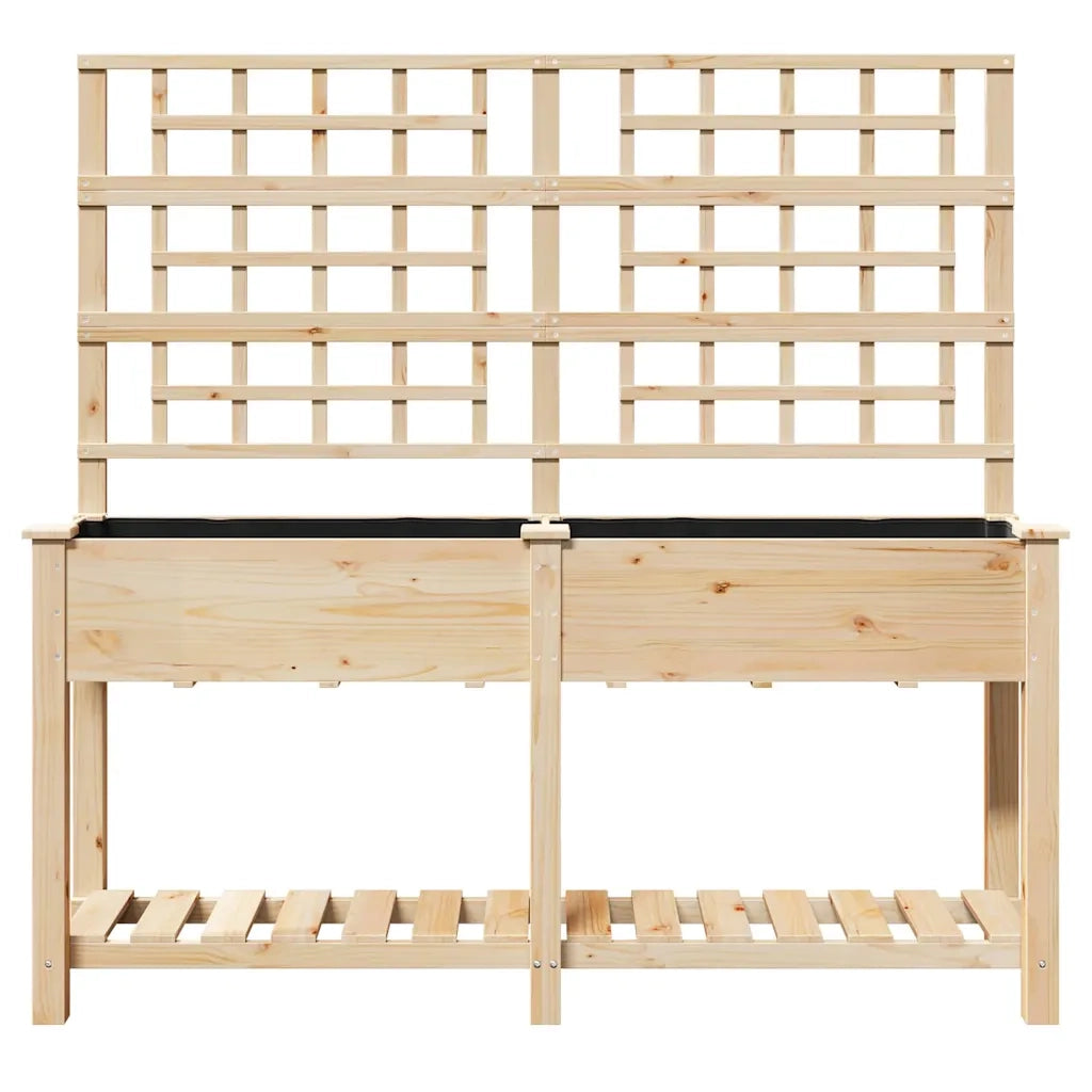 Fioriere | Cassetta per fiori | Vaso da giardino con lo scaffale Beige 161 x 46 x 152,5 cm