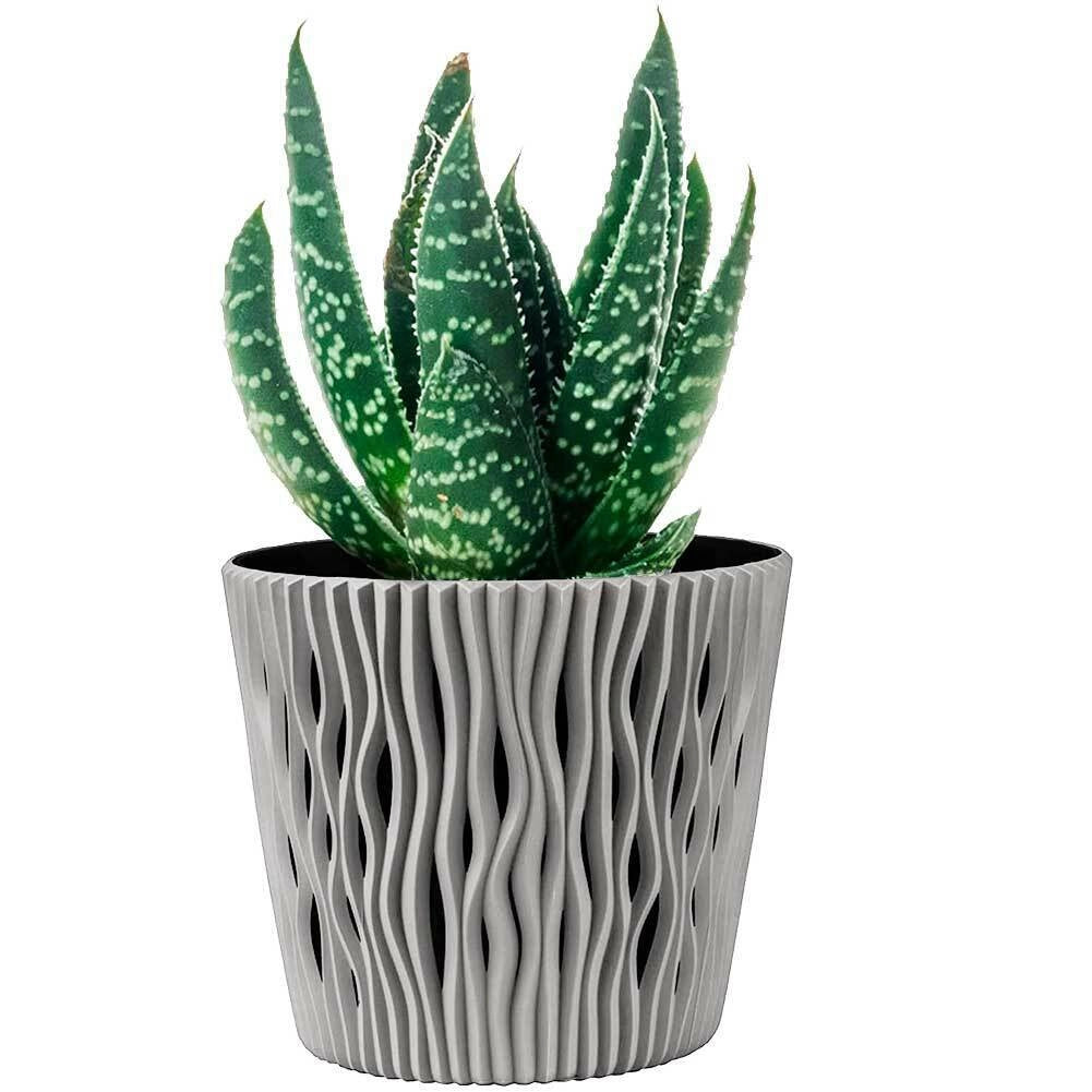 Fioriera Vaso Decorativo Design Moderno Fiori Piante Casa Esterno 16cm Grigio
