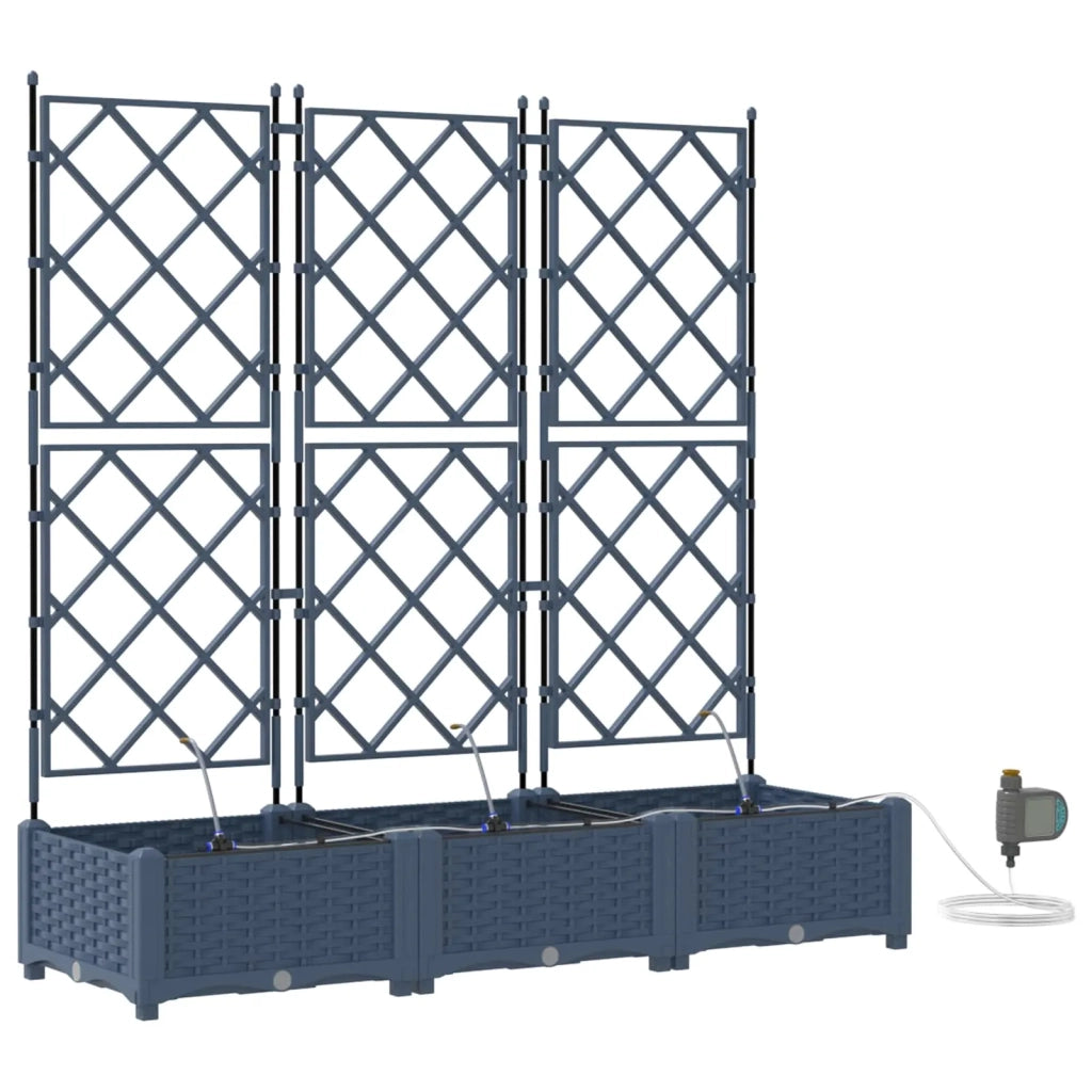 Vaso da giardino 3 pcs Grigio 120 x 40 x 126 cm Plastica 42002875
