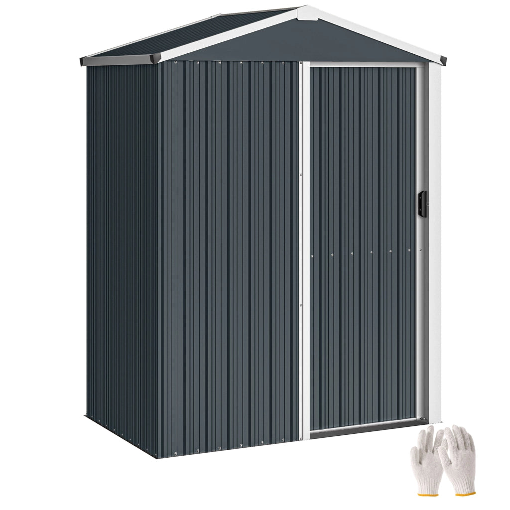 Casetta da Giardino in Acciaio con Porta Scorrevole ¨C Zephmum ¨C Grigio