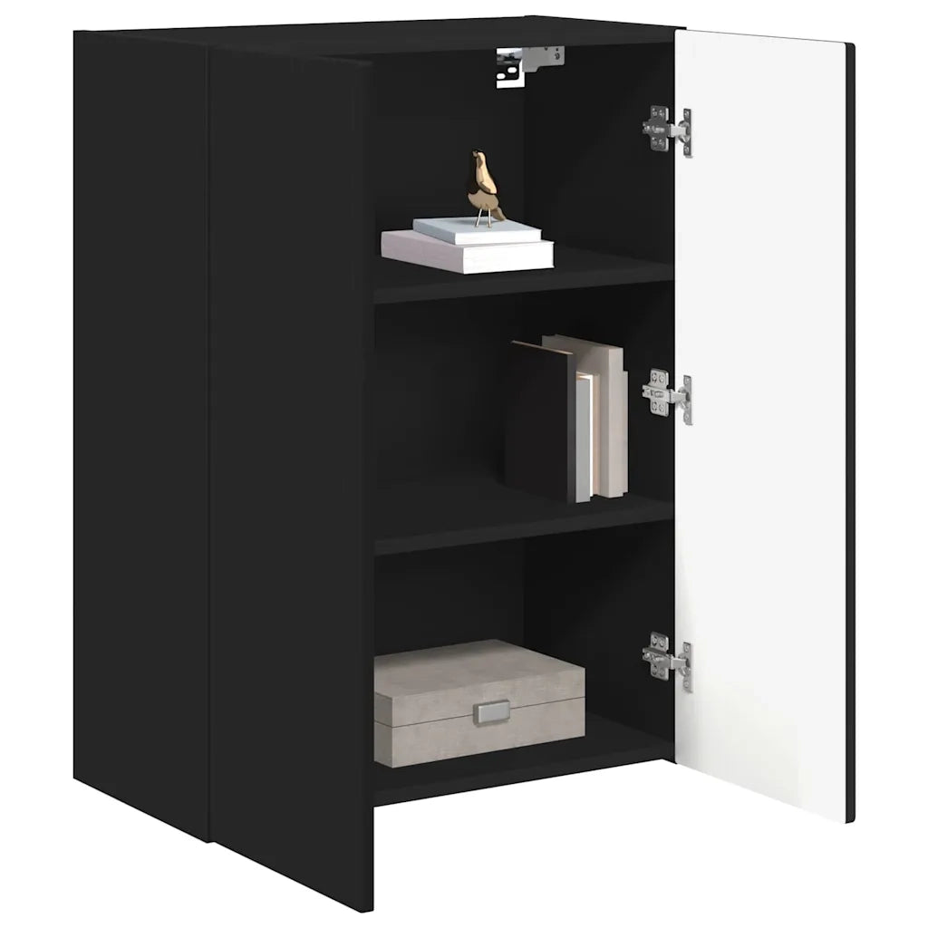 Mobile TV da parete-Mobile TV a Muro-Credenza TV Nero 59,5 x 31 x 80 cm Legno multistrato