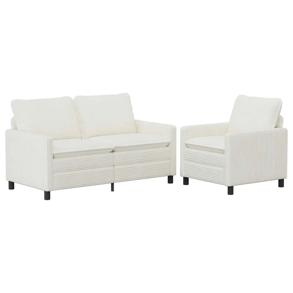 Set di divani 2 pcs Crema Poliestere 3417096