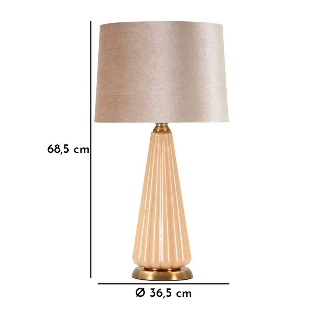 Lampada da Tavolo VKH729, Bianco, Vetro, 68,5x36,5x36,5 cm