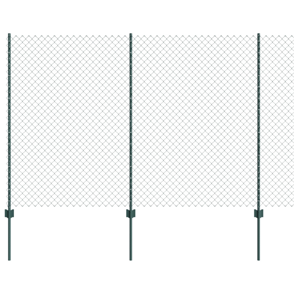 Recinzione a Maglie con 10 Pali U Verde 1,6x10 m Acciaio