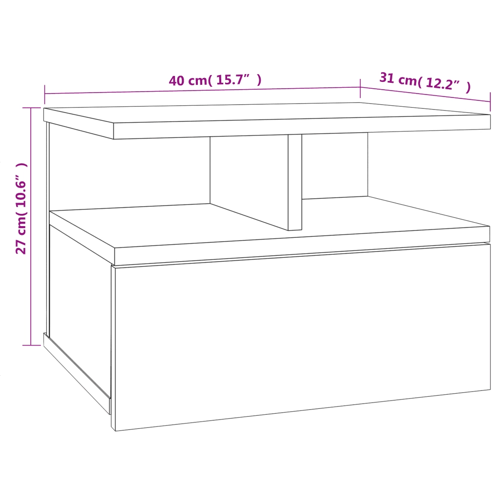 Comodini Pensili 2pz Rovere Sonoma 40x31x27cm Legno Multistrato 800412