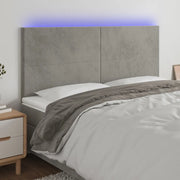 Testiera a LED-Testata con LED Grigio Chiaro 200x5x118/128 cm in Velluto 553533