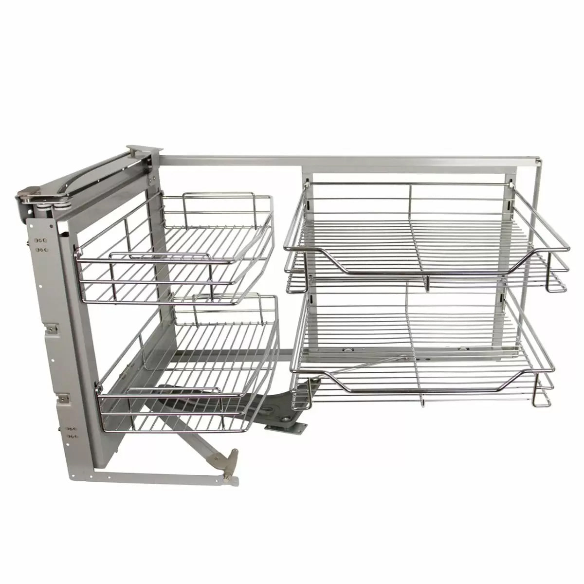 Set 4 Cestelli in Acciaio Inox per Mobile ad Angolo Cieco 90-100 cm Mano Sinistra