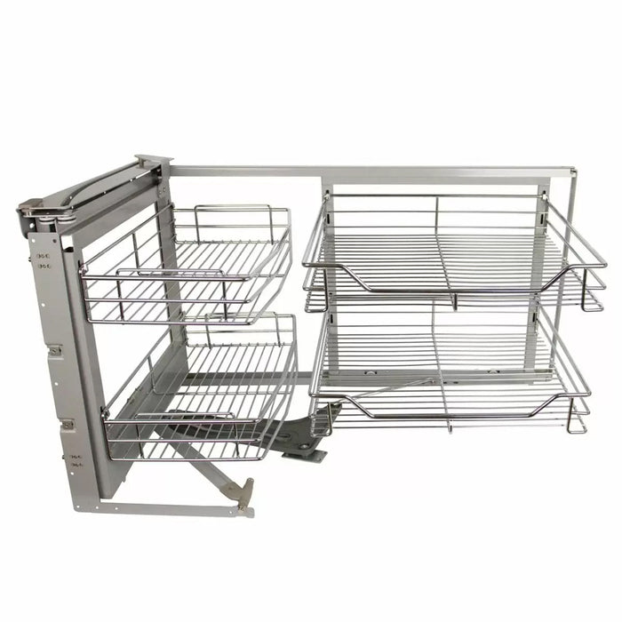 Set 4 Cestelli in Acciaio Inox per Mobile ad Angolo Cieco 90-100 cm Mano Sinistra