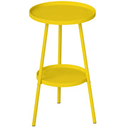 Tavolino rotondo a 2 livelli ¨C zephmum ¨C metallo giallo ?32x51cm