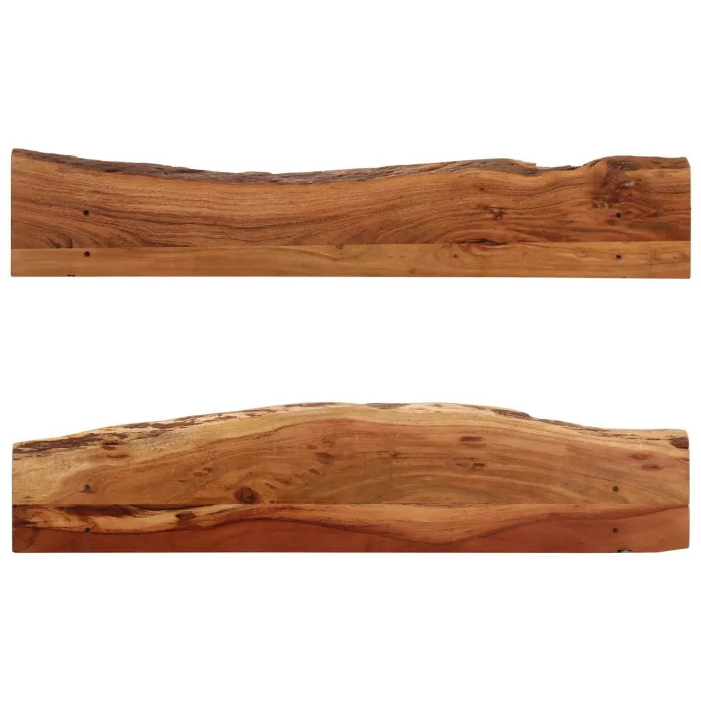 Mensole da Parete 2 pz 110x20x18 cm in Legno Massello di Acacia cod mxl 64412