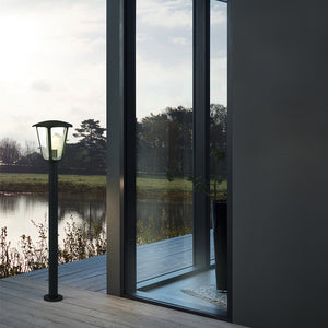 Paletto Esterno Contemporaneo Monreale Alluminio Nero 1 Luce E27