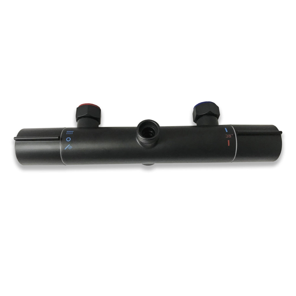 Colonna Doccia Nero AICA ITALY Colonna Doccia Idromassaggio con Soffione Tondo da 20cm in Acciaio Inox