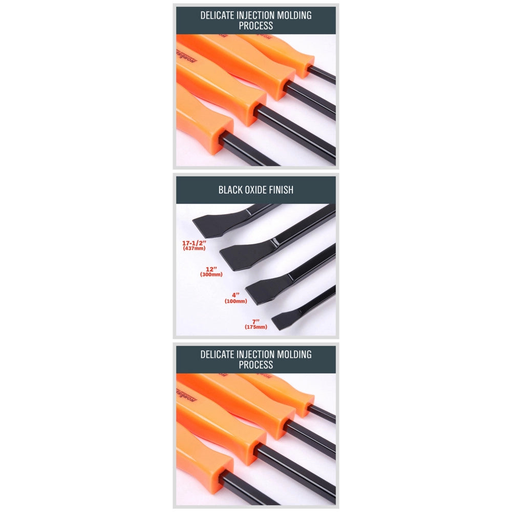 Trade Shop - Leve Set 4 Pezzi Utensili Officina Meccanico Gommista Carrozzeria Carrozziere -
