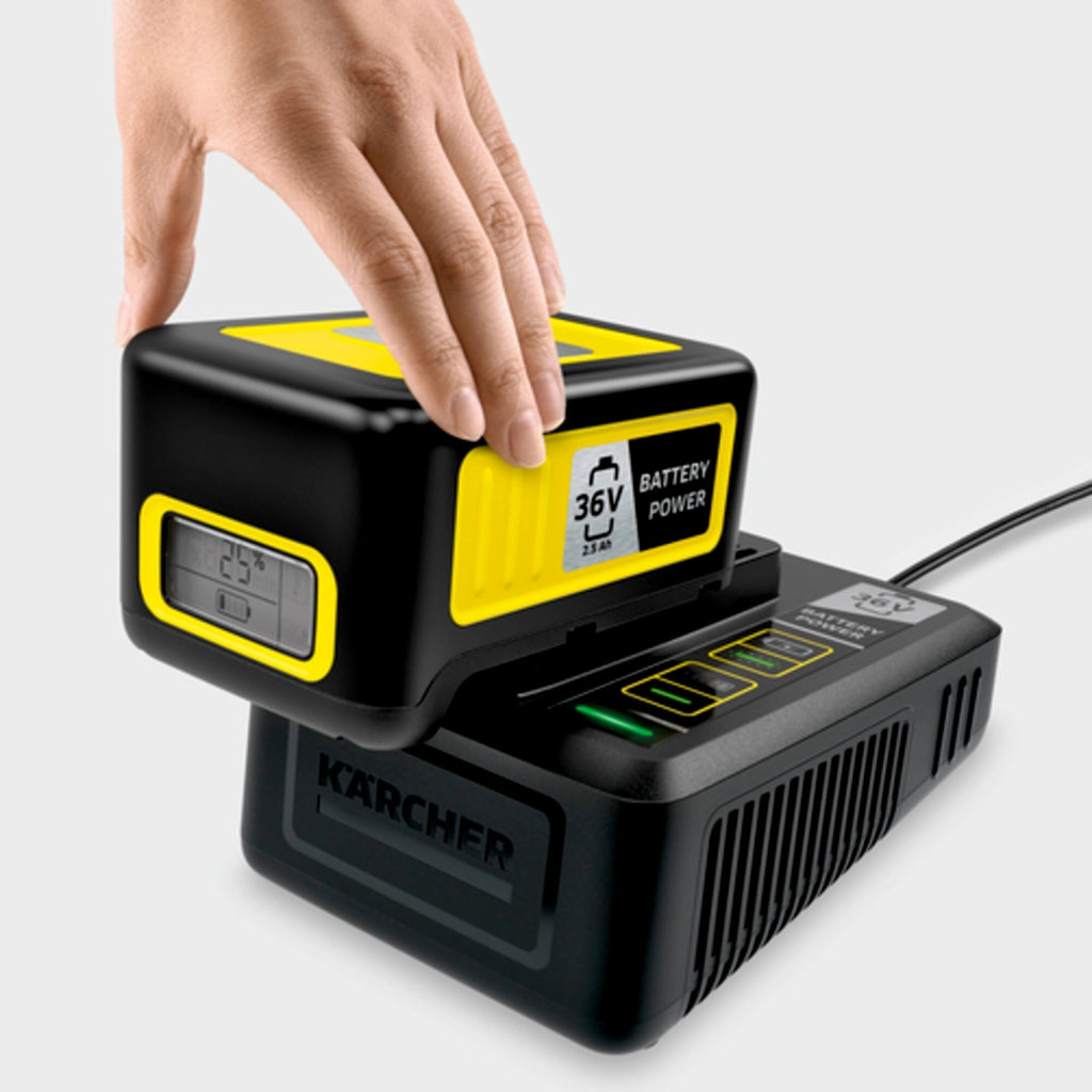 Karcher Starter Kit Battery 36/25: Batteria 36/25 + Caricabatterie rapido - compatibili con tutte le macchine con batteria 36V