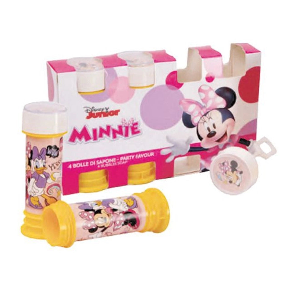 Trade Shop - Bolle Di Sapone Da 60ml A Tema Minnie Set Da 4 Pz Bomboniera Festa Gioco Bambine 207247 -