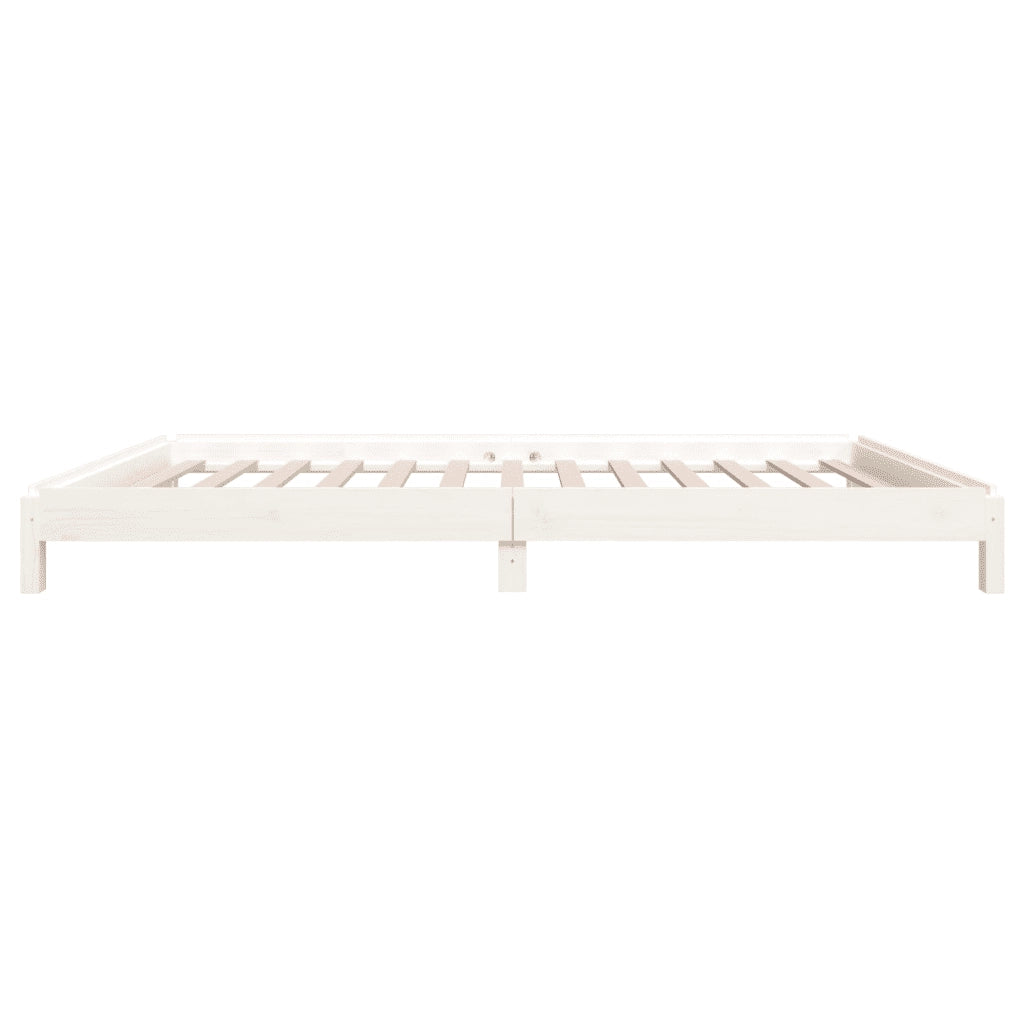 Letto singolo | Letto per adulti | Letto Impilabile Bianco 100x200cm in Legno Massello di Pino