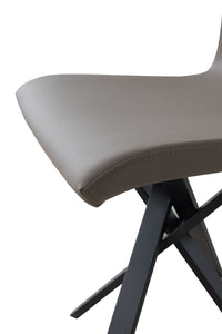 Sedia 40/44x42x86 cm Aury gambe Antracite in Similpelle Tortora