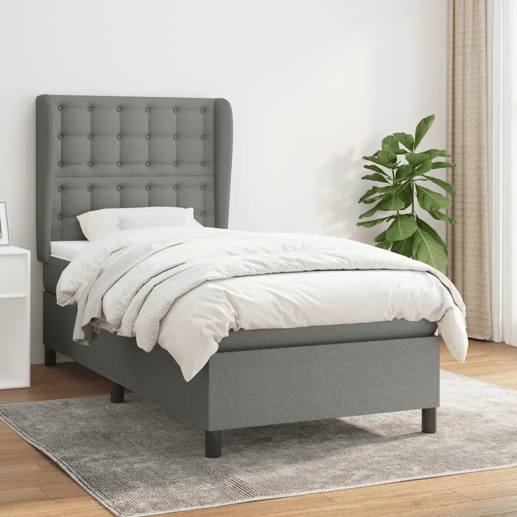 Giroletto a Molle con Materasso Grigio Scuro 90x200 cm Tessuto cod mxl 76794