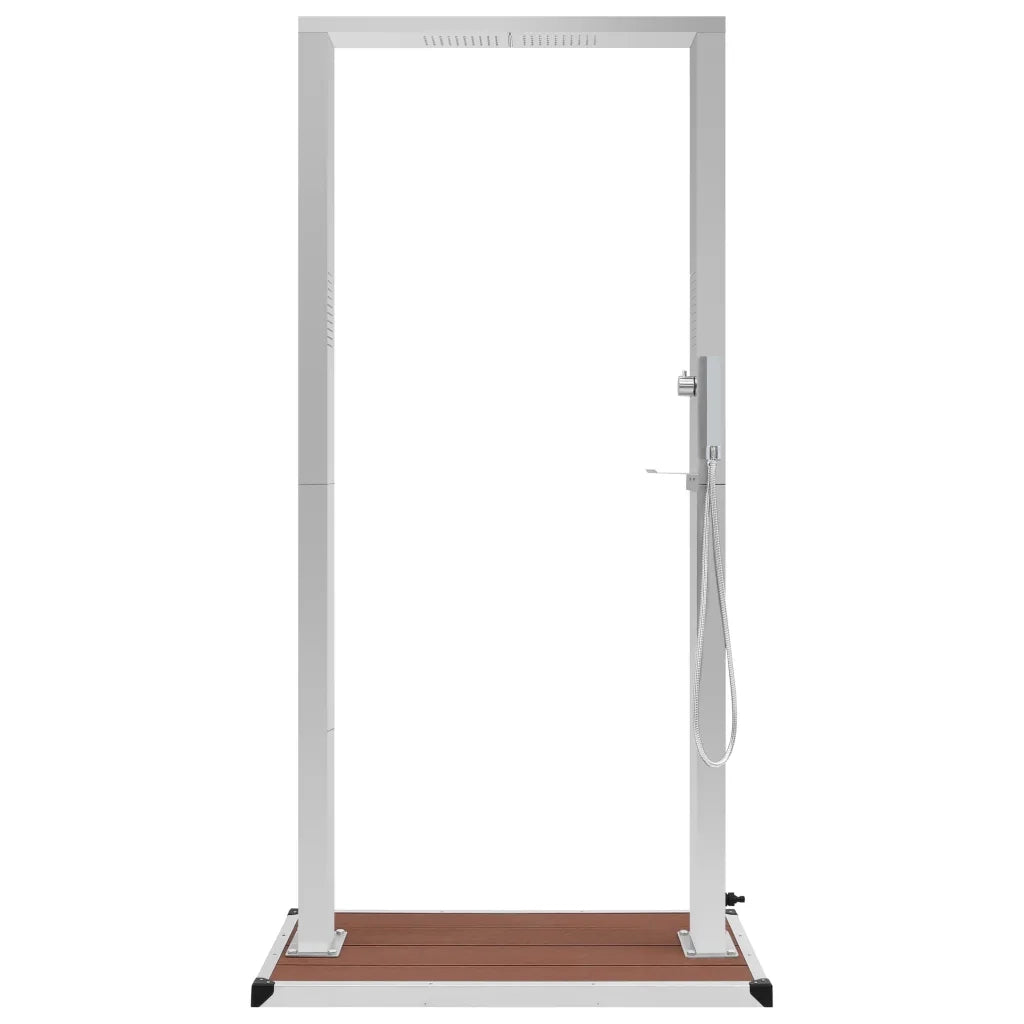 Doccia da Esterno con Piatto in WPC Acciaio Inossidabile cod mxl 47250