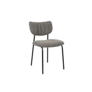 Set di 2 sedie NORAYA – Tessuto grigio scuro – Design compatto – Piedi in metallo – Eleganza contemporanea