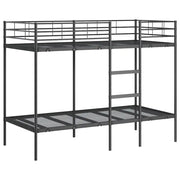Letto singolo | Letto per adulti | Letto a Castello senza Materasso Nero 90x200 cm in Acciaio