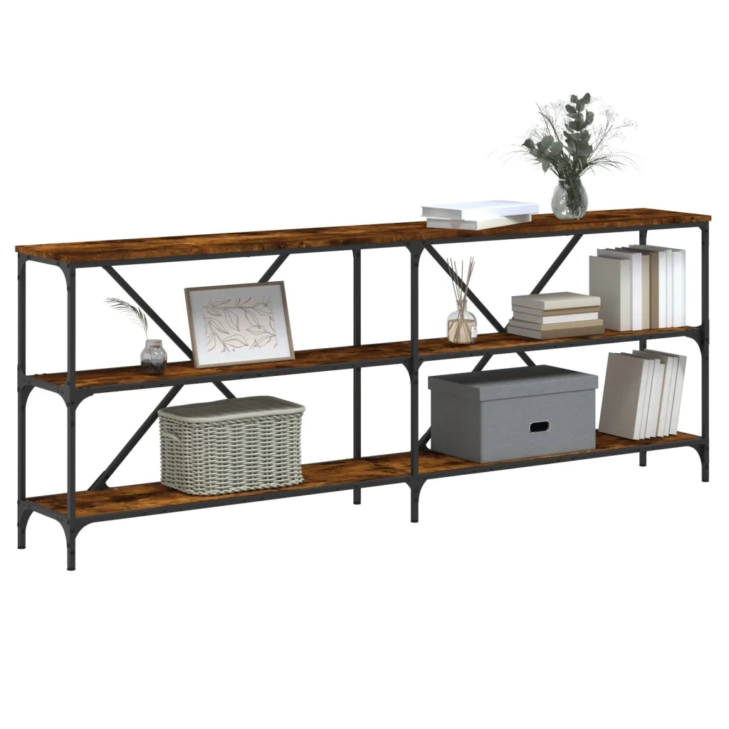Tavolo Consolle Rovere Fumo 200x30x75cm Legno Multistrato Ferrocod mxl 102468