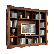  parete porta tv sospesa con cornice 14 vani legno bassano 235x37x192 - Mobili 2G
