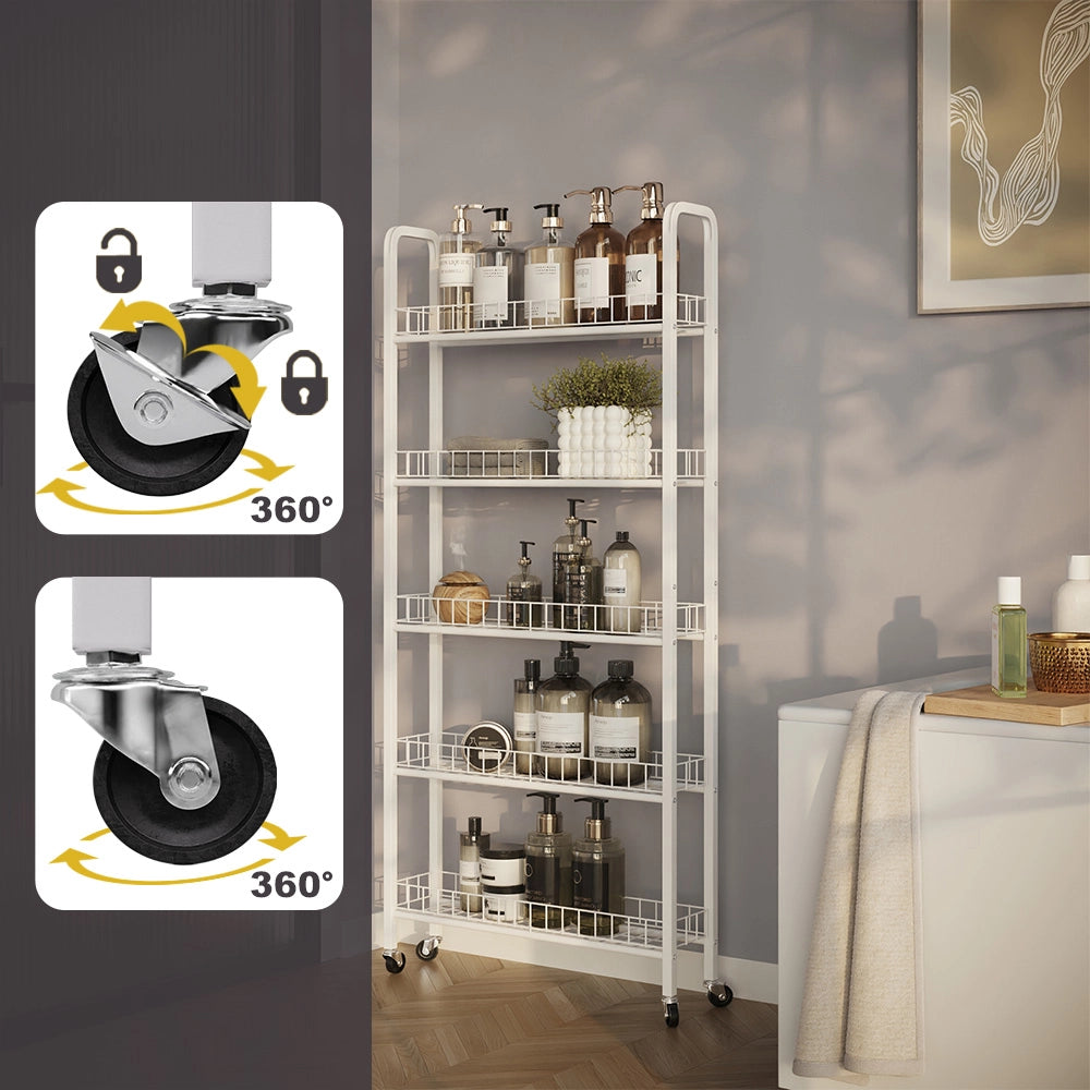 Vicco Piedistallo mobile Bianco 58 x 15 cm con 5 scomparti