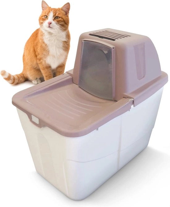 Toilet per Gatti con Entrata Superiore e Filtro a Carbone Attivo - 58 x 39 x 56 cm