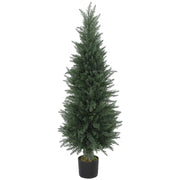 Grande cipresso artificiale, 120 cm, pianta artificiale, piante artificiali in vaso, resistente ai raggi UV, cipresso artificiale, sembra vero,