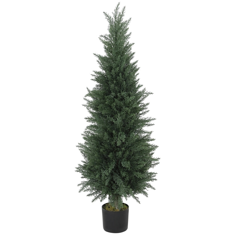 Grande cipresso artificiale, 120 cm, pianta artificiale, piante artificiali in vaso, resistente ai raggi UV, cipresso artificiale, sembra vero,
