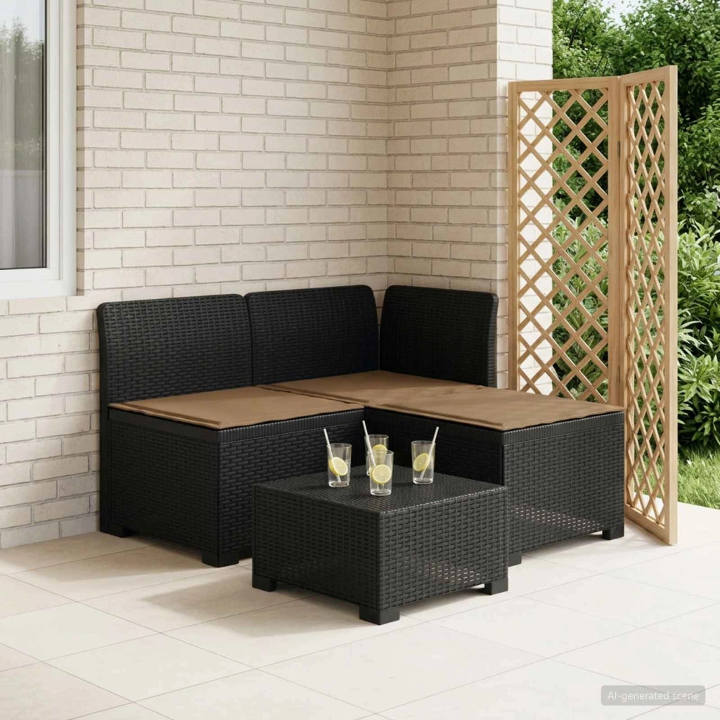 Divano da giardino 3 posti con cuscini in look rattan 3 posto 8011890
