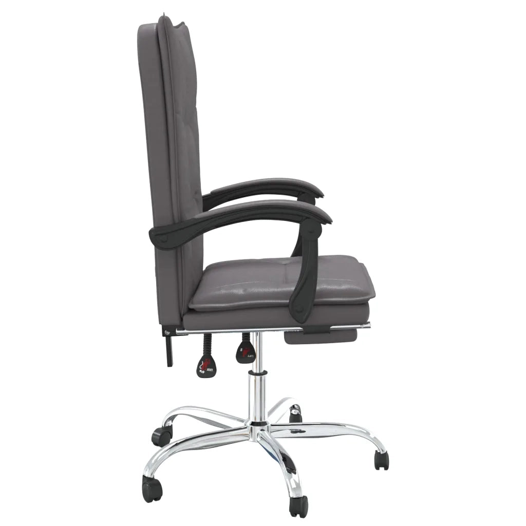 Poltrona da Ufficio Reclinabile Grigia in Similpelle cod mxl 26142