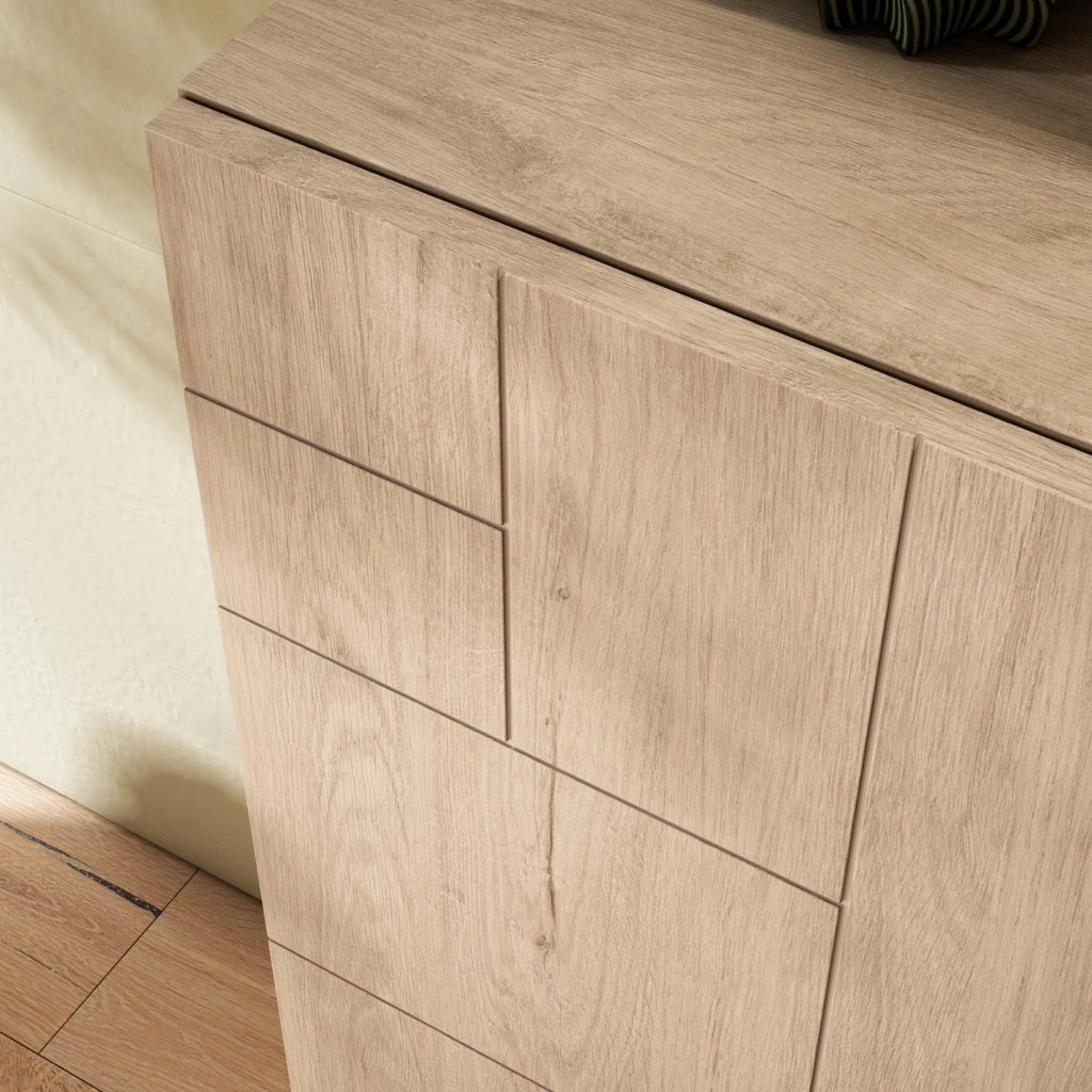 Scarpaia Herdasa effetto rovere chiaro gambe bianco 87x90x27