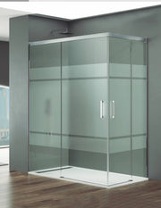 Box doccia ingresso angolare 2+2 THALASSA (BASIC) 110x75 cm Cromo vetro serigrafato