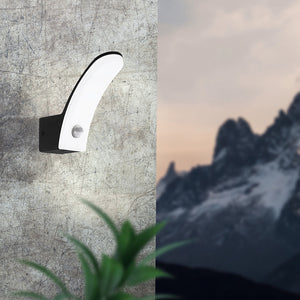 Applique Esterno Contemp Fiumicino Alluminio Nero Policarbonato Bianco Led