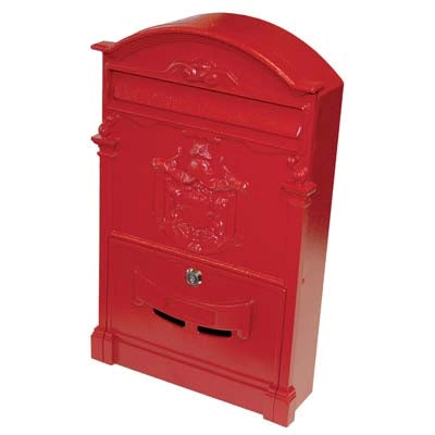CASSETTA POSTA REGIA DOMUS  ALLUMINIO PRESSOFUSO ROSSO MM 260X90 H.MM 410
