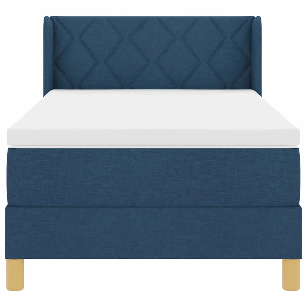Letto a molle con materasso Blu 200 x 90 cm Tessuto 3341341