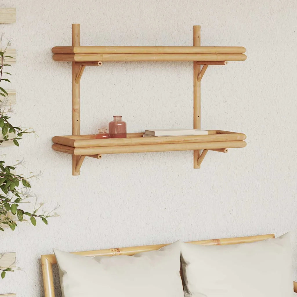 vidaXL Ripiano a Muro con lo scaffale Marrone 75 x 26 x 60 cm Bambù