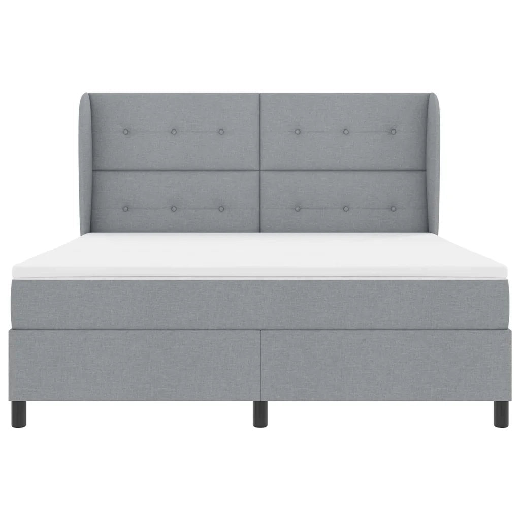 Letto a molle con materasso Grigio chiaro 180 x 200 cm Tessuto 3340578