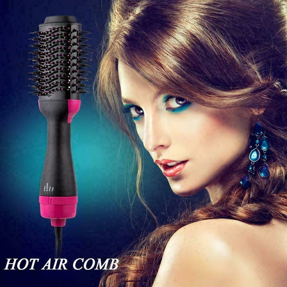 Trade Shop - Spazzola One Step Lisciante Ionica Asciugacapelli In Ceramica Phon 4 In 1 1000 W -