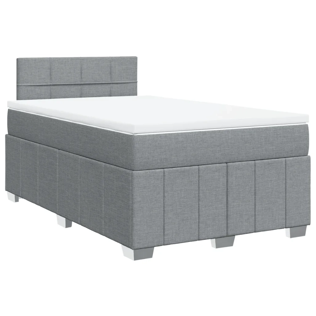 Giroletto a Molle con Materasso Grigio Chiaro 120x200cm Tessuto 3287035