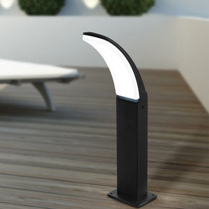 Piantana Esterno Contemporaneo Fiumicino Alluminio Nero Policarbonato Bianco Led