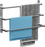 Supporto asciugamano bagno senza perforazione fissaggio parete in acciaio inox liscio supporto asciugamano bagno 60 cm con ganci supporto stabile 3 strati per bagno cucina wc